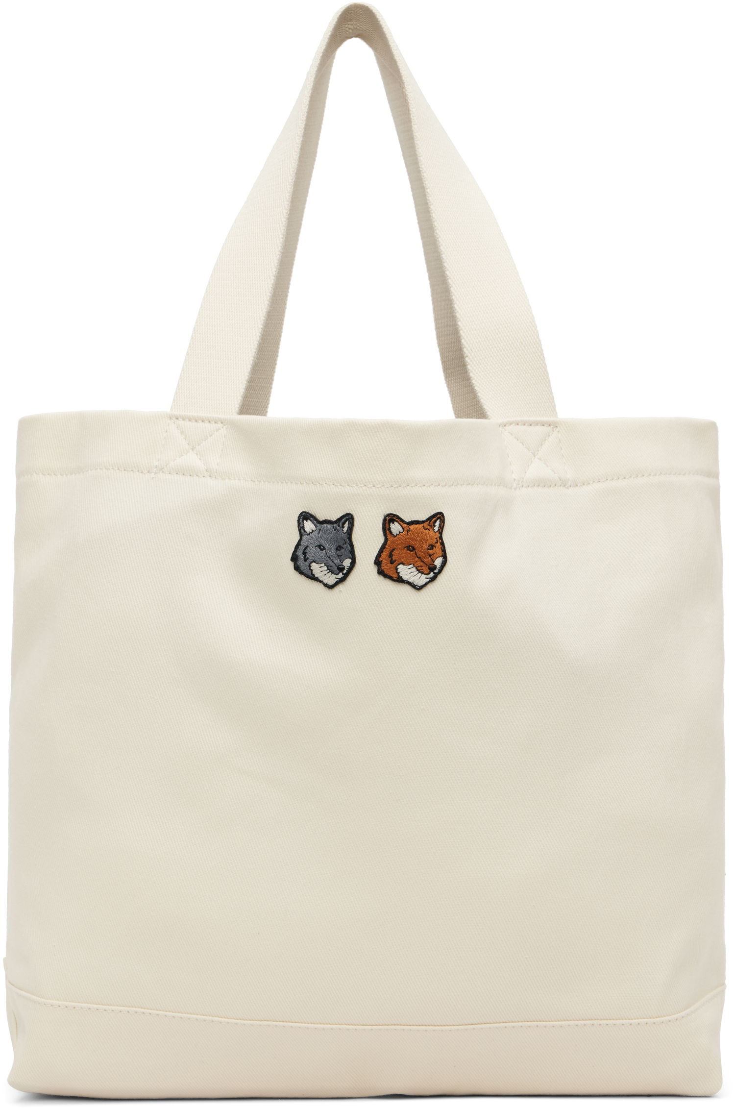 Tote bag MAISON KITSUNÉ Maison Kitsuné Double Fox Head Tote Bag Biela | OW511CFWW0096, 0