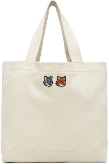 Tote bag MAISON KITSUNÉ Maison Kitsuné Double Fox Head Tote Bag Biela | OW511CFWW0096, 0