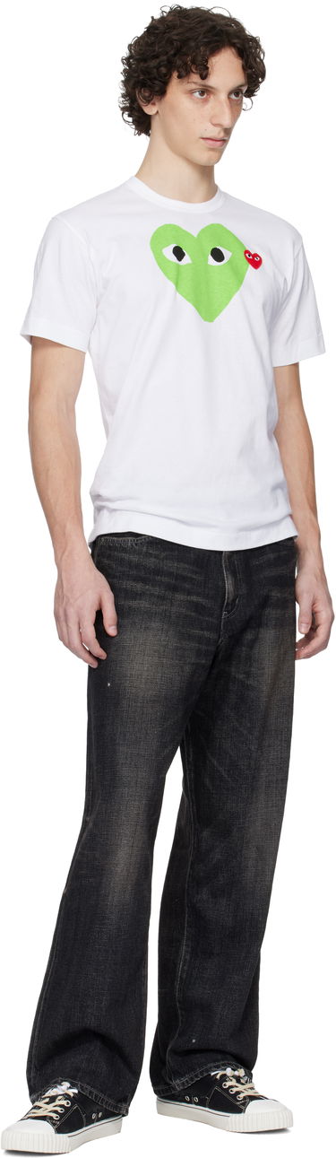 Tričko Comme des Garçons Play Pastel Heart & Emblem Tee Biela | AX-T106-051, 3