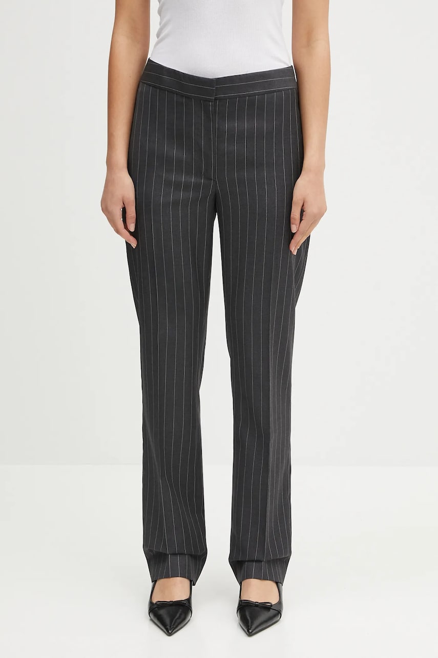 Nohavice JW Anderson JW Anderson Straight Leg Tailored High Waist Wool Trousers Šedá | TR0400.PG1695.945, 0
