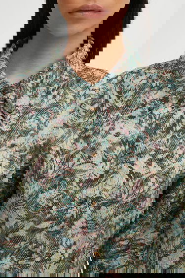 Šaty GANNI Printed Stretch Cotton Buttoned Mini Dress Rôznofarebný | W1096, 3