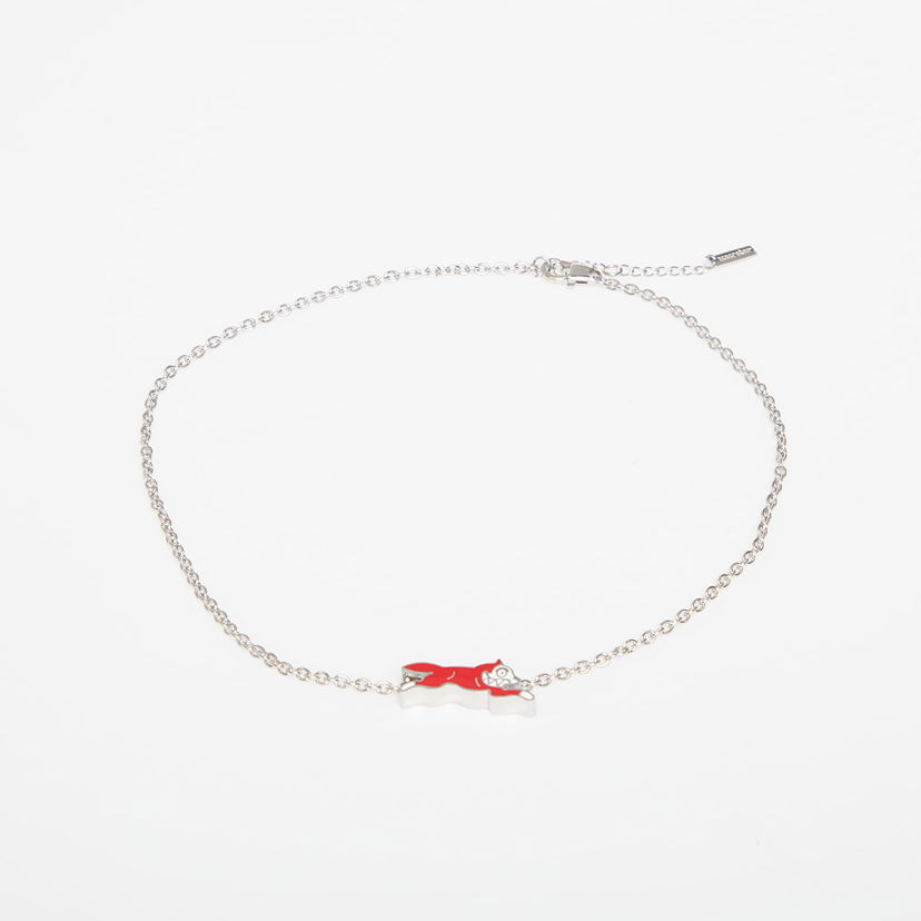 Náhrdelník BILLIONAIRE BOYS CLUB Icecream Running Dog Chain Necklace Červená | IC25272 Silver/ Red