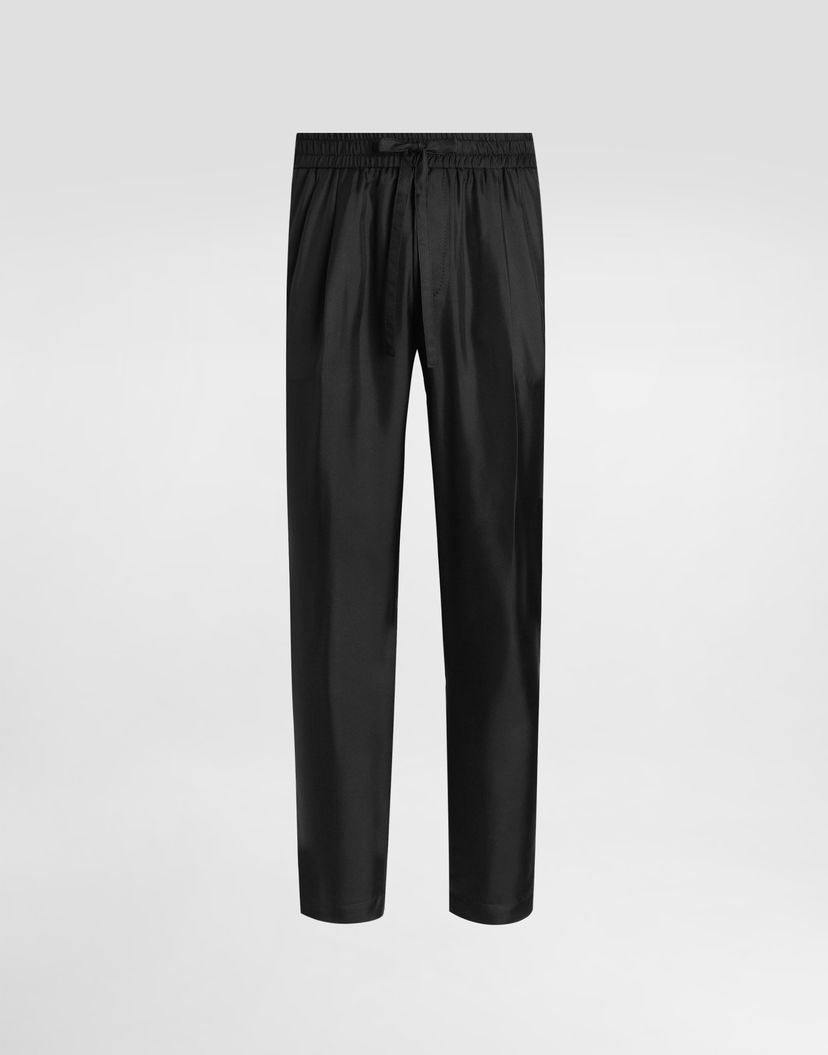 Nohavice Dolce & Gabbana Dolce & Gabbana Silk Twill Jogging Trousers Čierna | GP12QTFU10SN0000