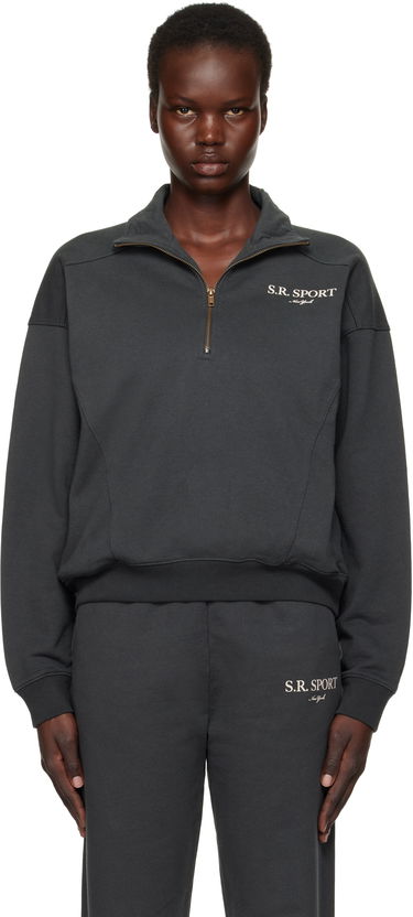 Mikina Sporty & Rich 'S.R. Sport' Quarter Zip Sweatshirt Šedá | ST073512304BA02, 0