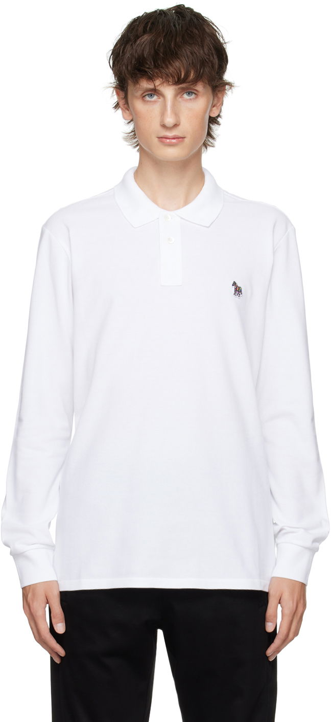 Polo tričko Paul Smith PS Paul Smith Zebra Long Sleeve Polo Biela | M2R-115L-KZEBRA-01, 0
