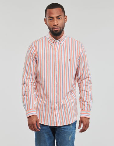 Košeľa Polo by Ralph Lauren Classic-Collar Striped Cotton Shirt Ružová | 710928920001, 0
