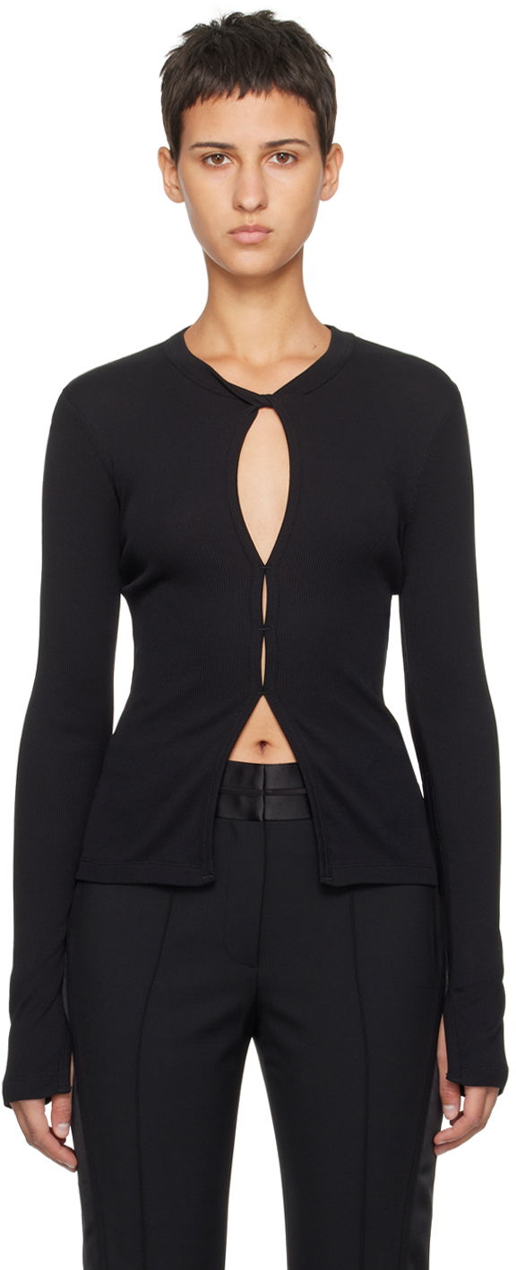 Tričko Helmut Lang Helmut Lang Slash Long Sleeve T-Shirt Čierna | N09HW506, 0