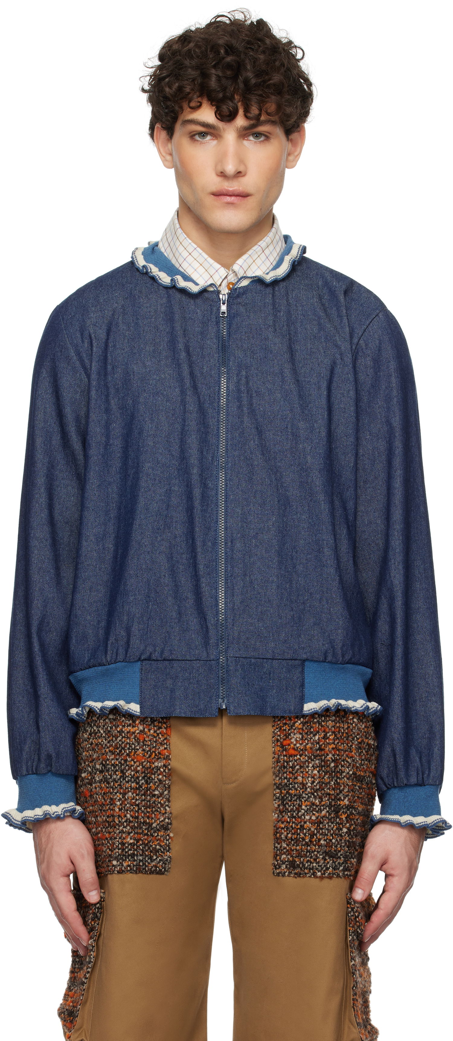 Bomber bunda Anna Sui Denim Bomber Jacket Modrá | M1025J30, 0