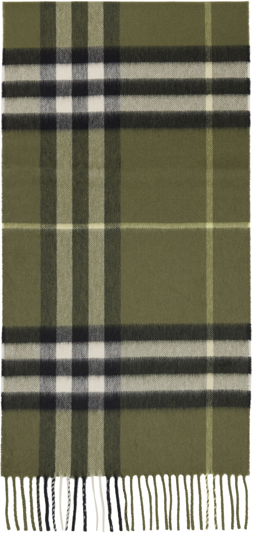 Šál Burberry Burberry Check Cashmere Scarf Zelené | 8112646