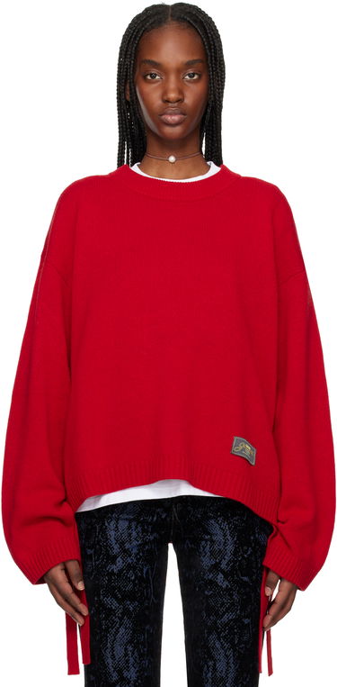 Sveter GANNI GANNI Future Wool Mix Oversized Sweater Červená | K2477, 0