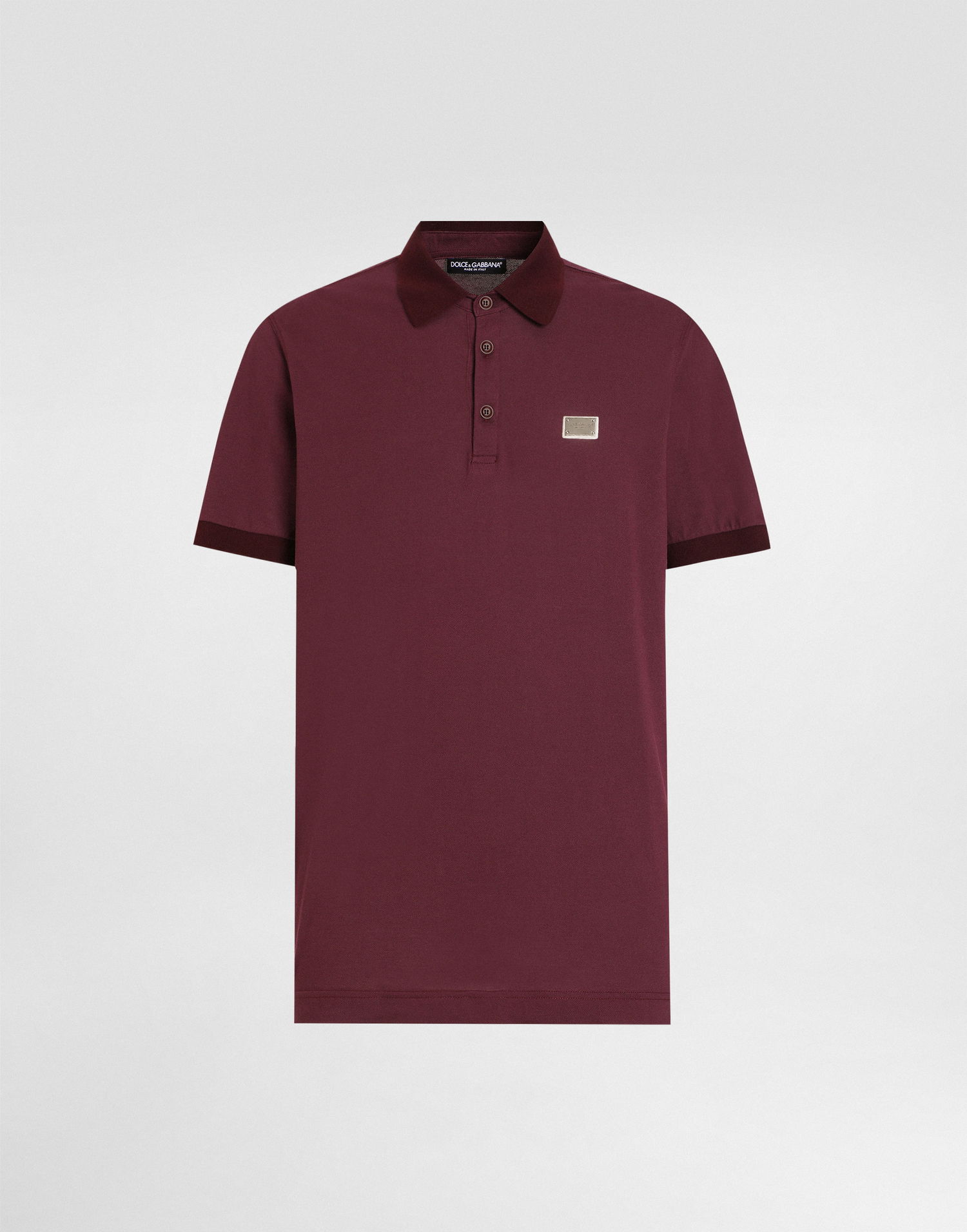 Polo tričko Dolce & Gabbana Dolce & Gabbana Cotton Polo Shirt with Logo Tag Vínová | G8SN1TFU7ENF0130, 0