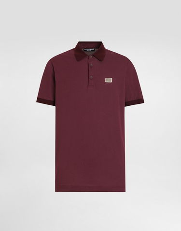 Polo tričko Dolce & Gabbana Dolce & Gabbana Cotton Polo Shirt with Logo Tag Vínová | G8SN1TFU7ENF0130, 0