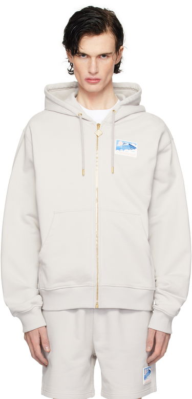 Mikina Casablanca Men's Temple Print Zip Hoodie Šedá | MPS25-JTP-150-01, 0
