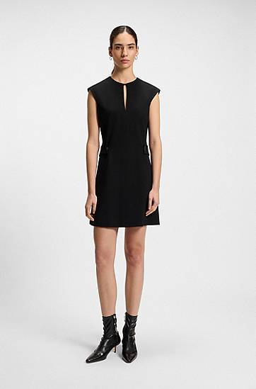 Šaty BOSS Belted Shift Dress Čierna | 50543277, 1