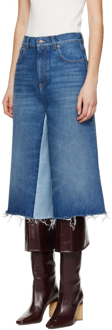Džínsy CHLOÉ Chloé Bermuda Patchwork Denim Shorts Modrá | CH25SDS02158, 3