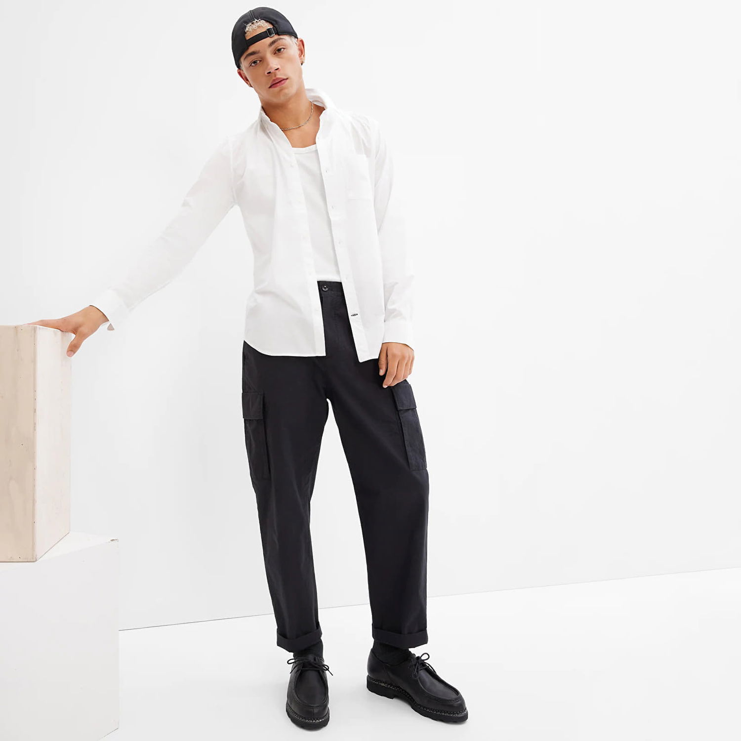 Košeľa GAP Slim Stretch Poplin Shirt White 2 Biela | 422485-02, 0