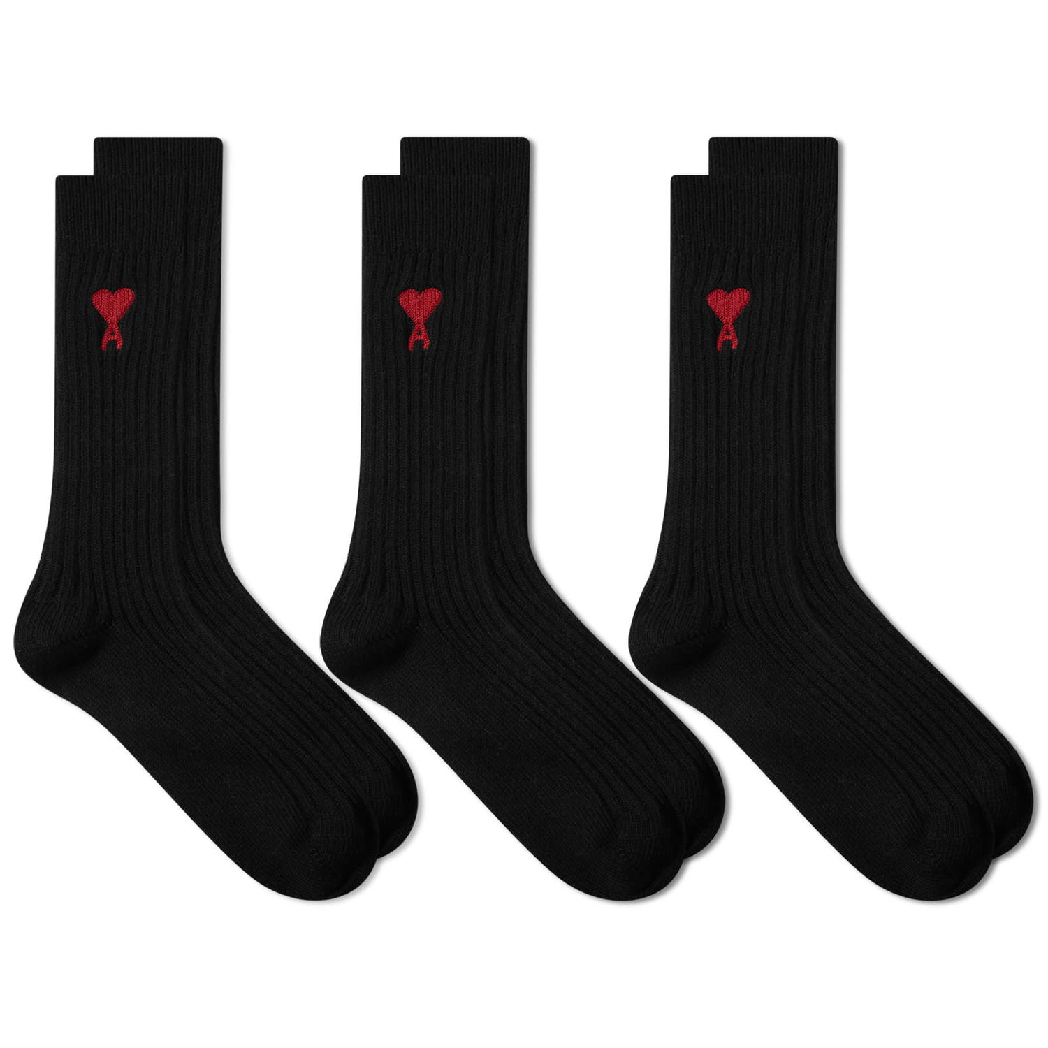 Ponožky AMI 3 Pack A Heart Ribbed Socks Čierna | USC003-379-001, 0