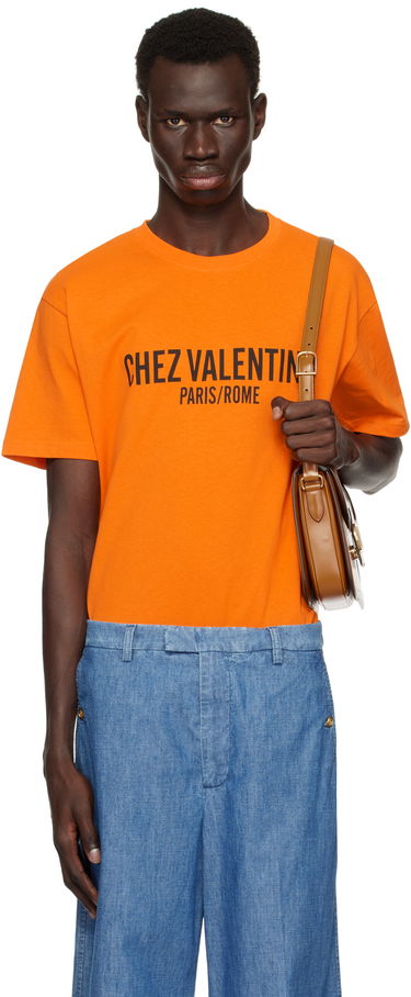 Tričko Valentino Valentino 'Chez Valentino' T-Shirt Oranžová | 6V3MG16PAPG, 0