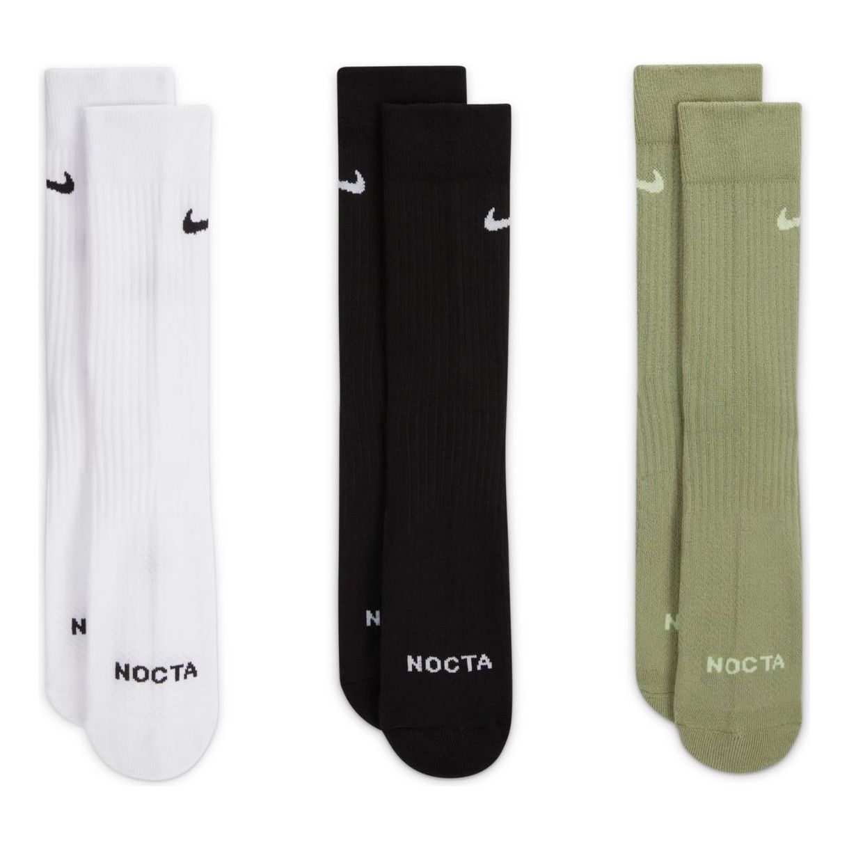 Ponožky Nike NOCTA Drake Crew Socks (3 Pairs) Zelené | DD9240-911, 0