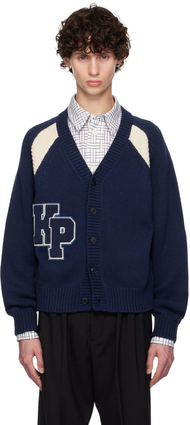 Sveter KENZO Navy Paris Logo Patch Cardigan Navy | FE65CA4843CH, 0