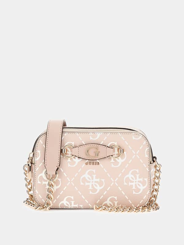 Kabelka GUESS Izzy 4G Logo Mini Crossbody Bag Ružová | HWOQ8654140, 0