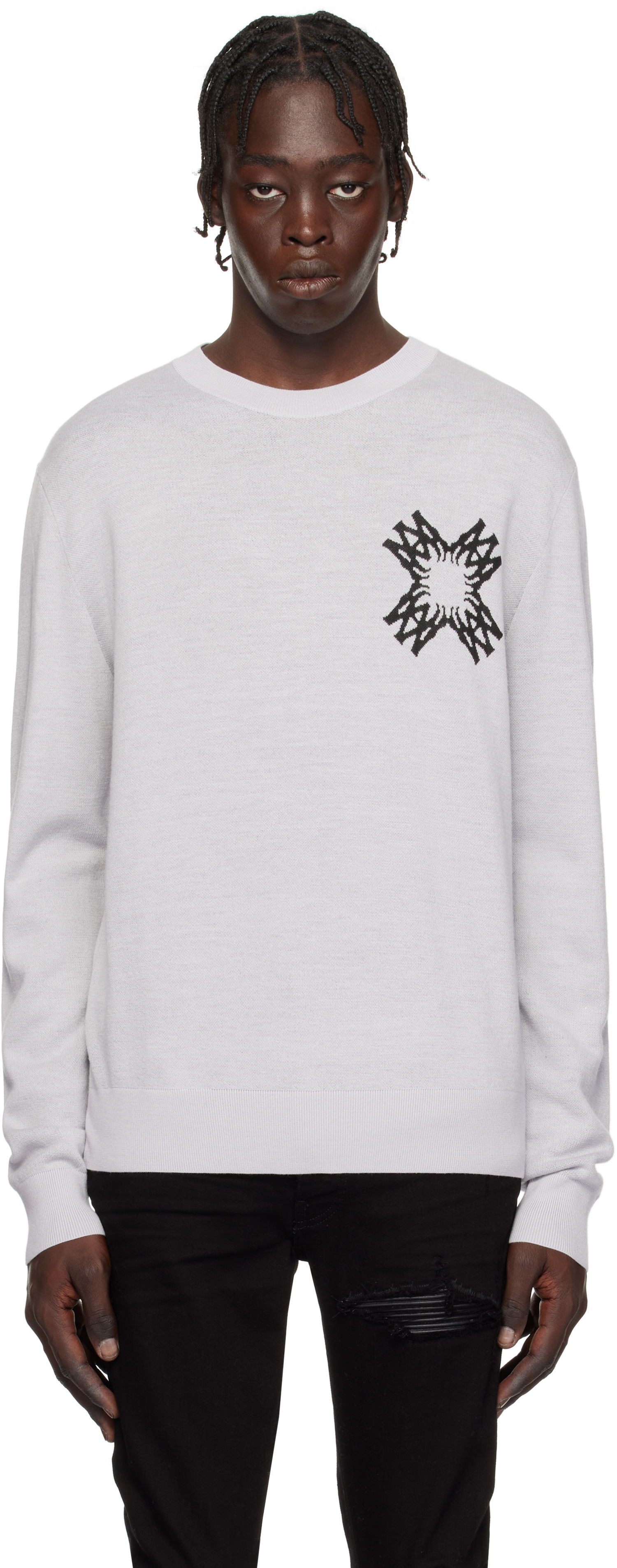 Sveter AMIRI Quad Star Knit Sweater Šedá | AMKNCW1072, 0