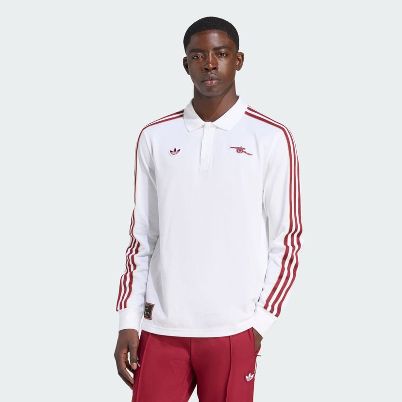 Polo tričko adidas Performance Arsenal Terrace Icons Long Sleeve Polo Biela | JM9396