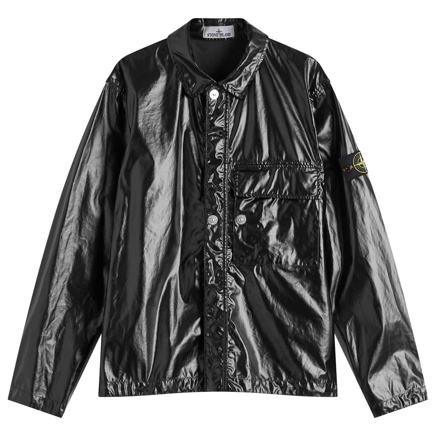 Vetrovka Stone Island Mussola Gommata-TC Shirt Jacket, Size Large Čierna | K1S151200001-V0029, 1