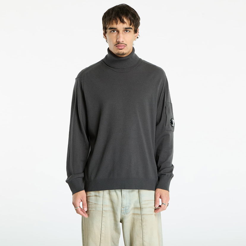 Sveter C.P. Company C.P. Company Extrafine Merino Wool Turtleneck Sweater Šedá | 19CMKN035A005528A-978