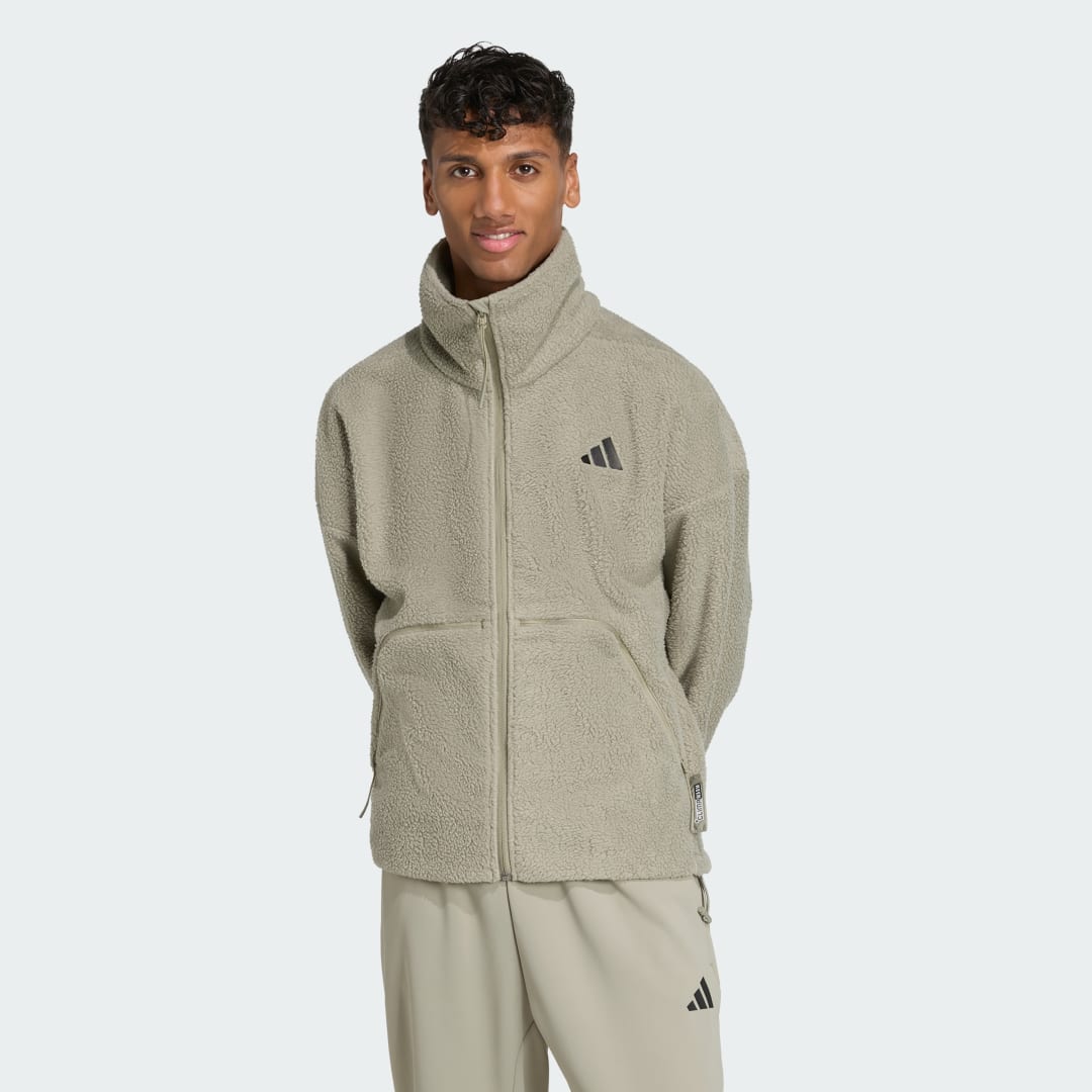 Bunda adidas Performance City Tech High Pile Fleece Jacket Zelené | KB1199, 0