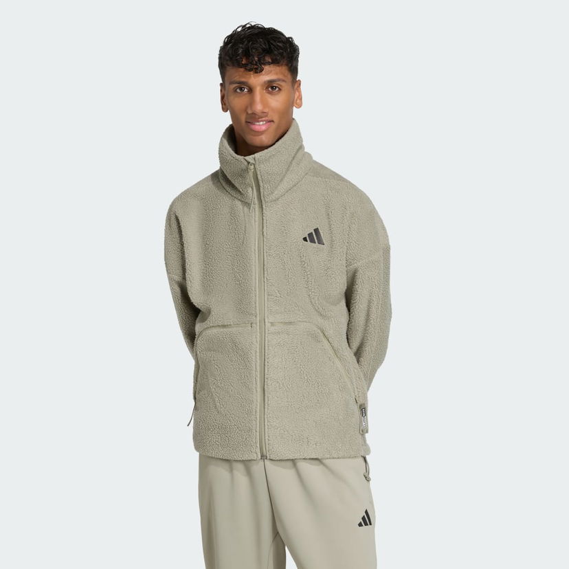 Bunda adidas Performance City Tech High Pile Fleece Jacket Zelené | KB1199