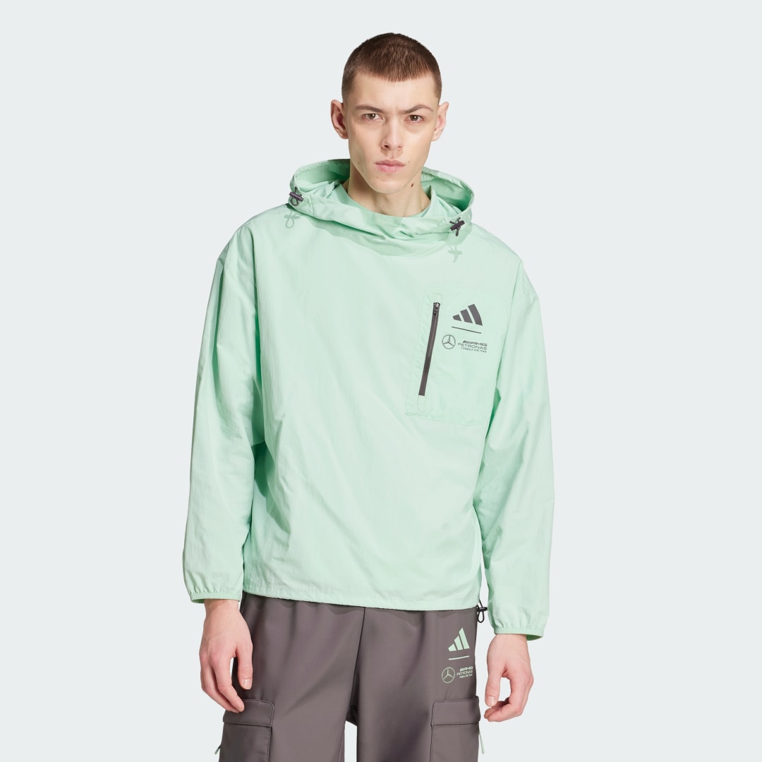 Vetrovka adidas Performance Mercedes-AMG Petronas Formula One Team Premium Woven Anorak Zelené | JY3054, 0