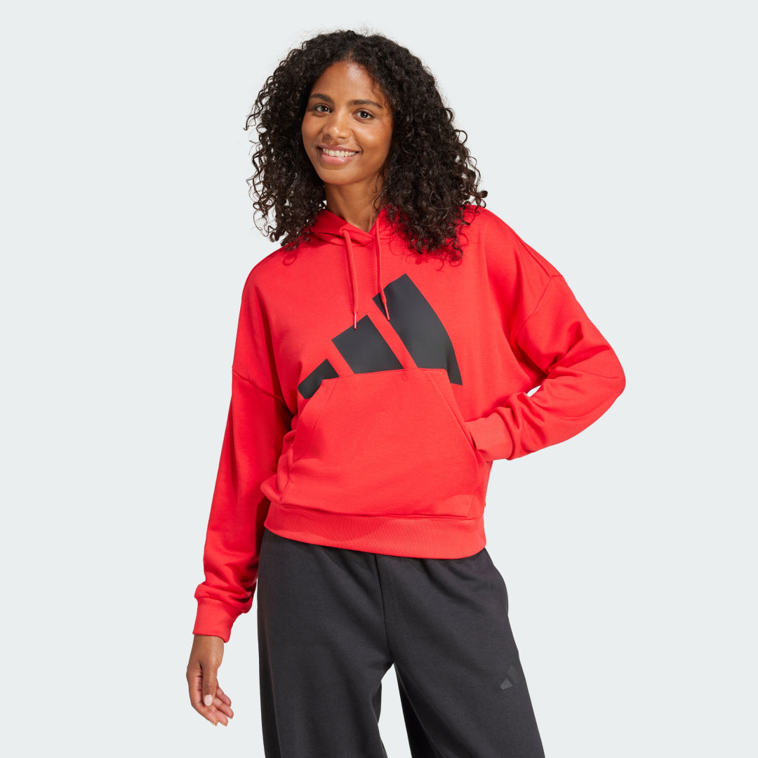 Mikina adidas Performance Loose Fit Terry Hoodie Červená | JN1849, 0