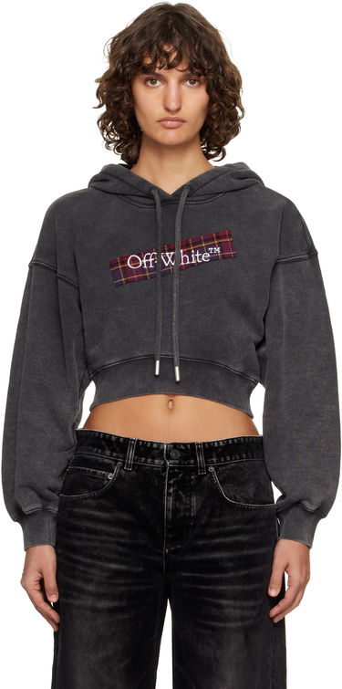 Mikina Off-White Off-White Bookish Crop Logo Hoodie Čierna | OWBB056F25FLE0031301, 0