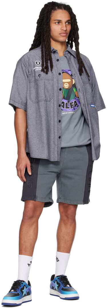 Košeľa AAPE by A Bathing Ape AAPE by A Bathing Ape Embroidered Shirt Šedá | AAPSRM8436XXKBKX, 3