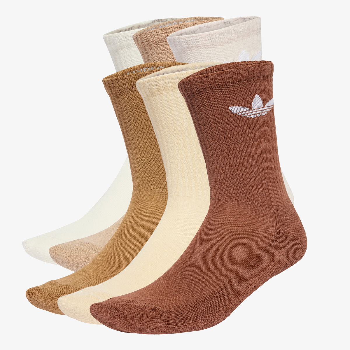 Ponožky adidas Performance Trefoil Cushion Crew Socks - 6 Pairs Hnedá | JY2678, 1