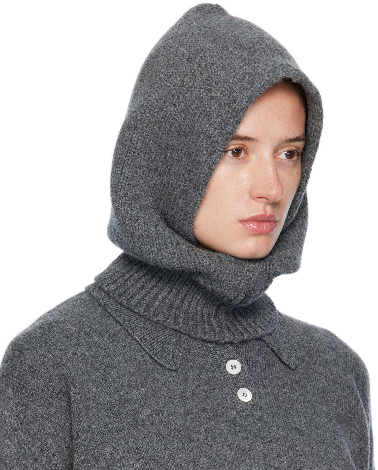 Šál &Daughter &Daughter Hand-Knitted Hooded Cowl Šedá | HKN03924, 1