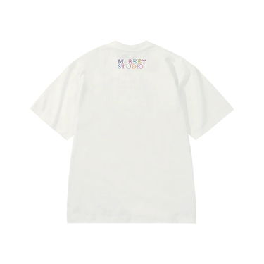 Tričko MARKET Folk Fitted Bear T-Shirt Unbleached Cotton Biela | SS0196-COTTON, 2