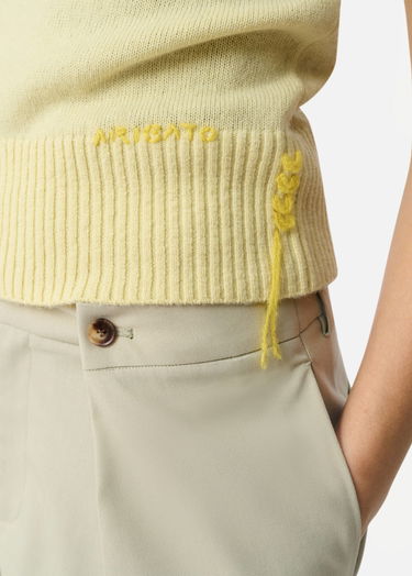 Vesta AXEL ARIGATO Marla Cropped Sleeveless Knit Vest with Side Detail Žltá | A3356003, 5