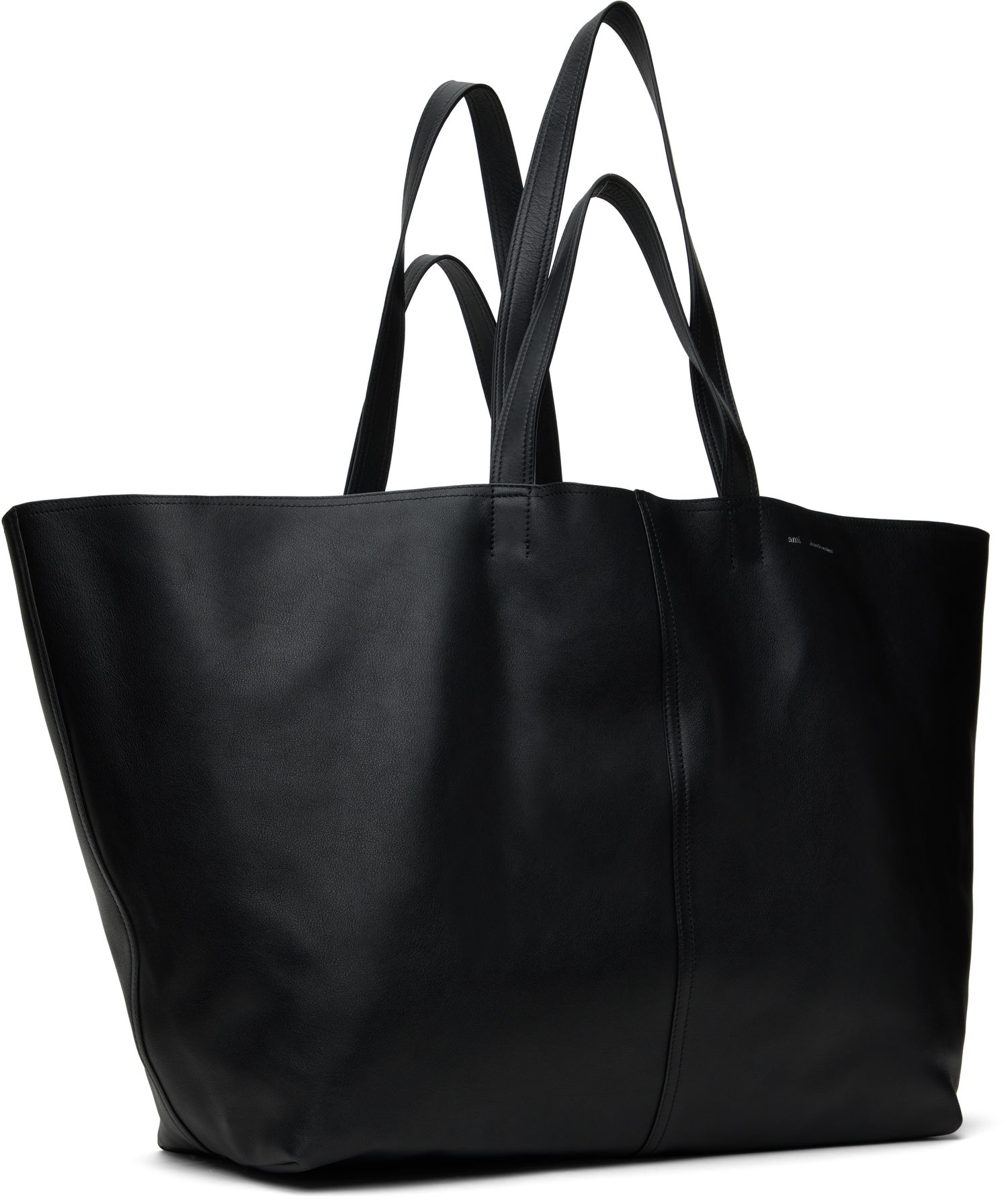 Tote bag AMI AMI Paris Leather Midi Maxi Tote Čierna | ULL024.AL0090, 1