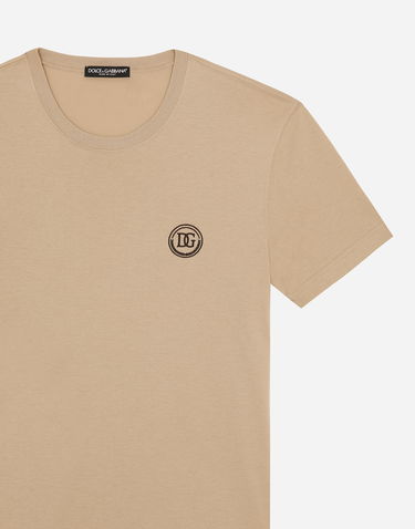 Tričko Dolce & Gabbana Short-sleeved T-shirt With Dg Embroidery Béžová | G8RN8ZG7M8XM0464, 2