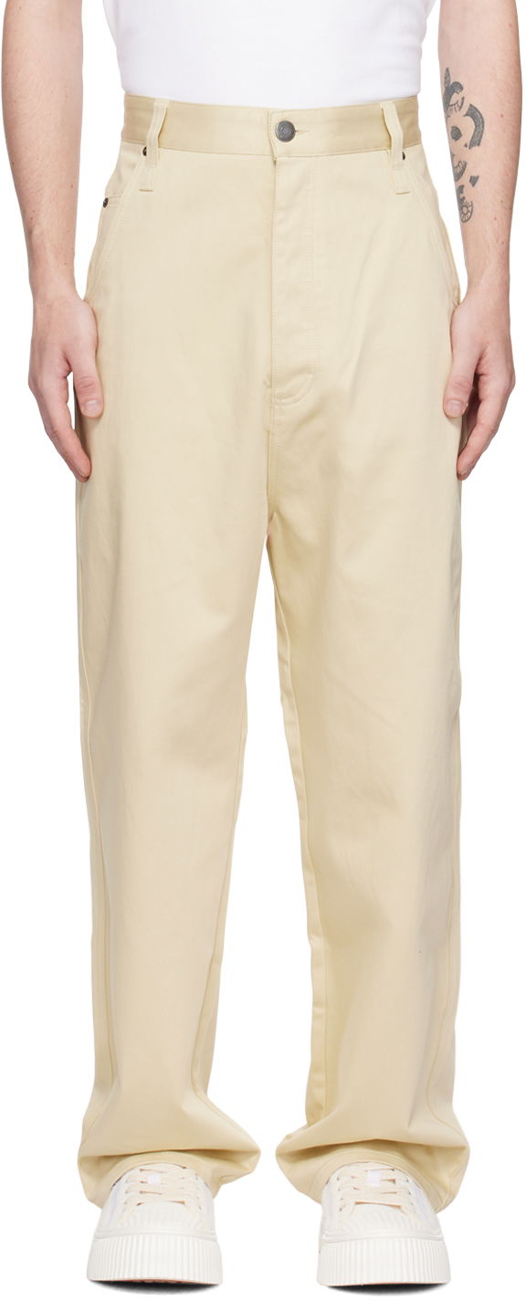 Nohavice AMI Alex Trousers Béžová | HTR102.CO0009, 0