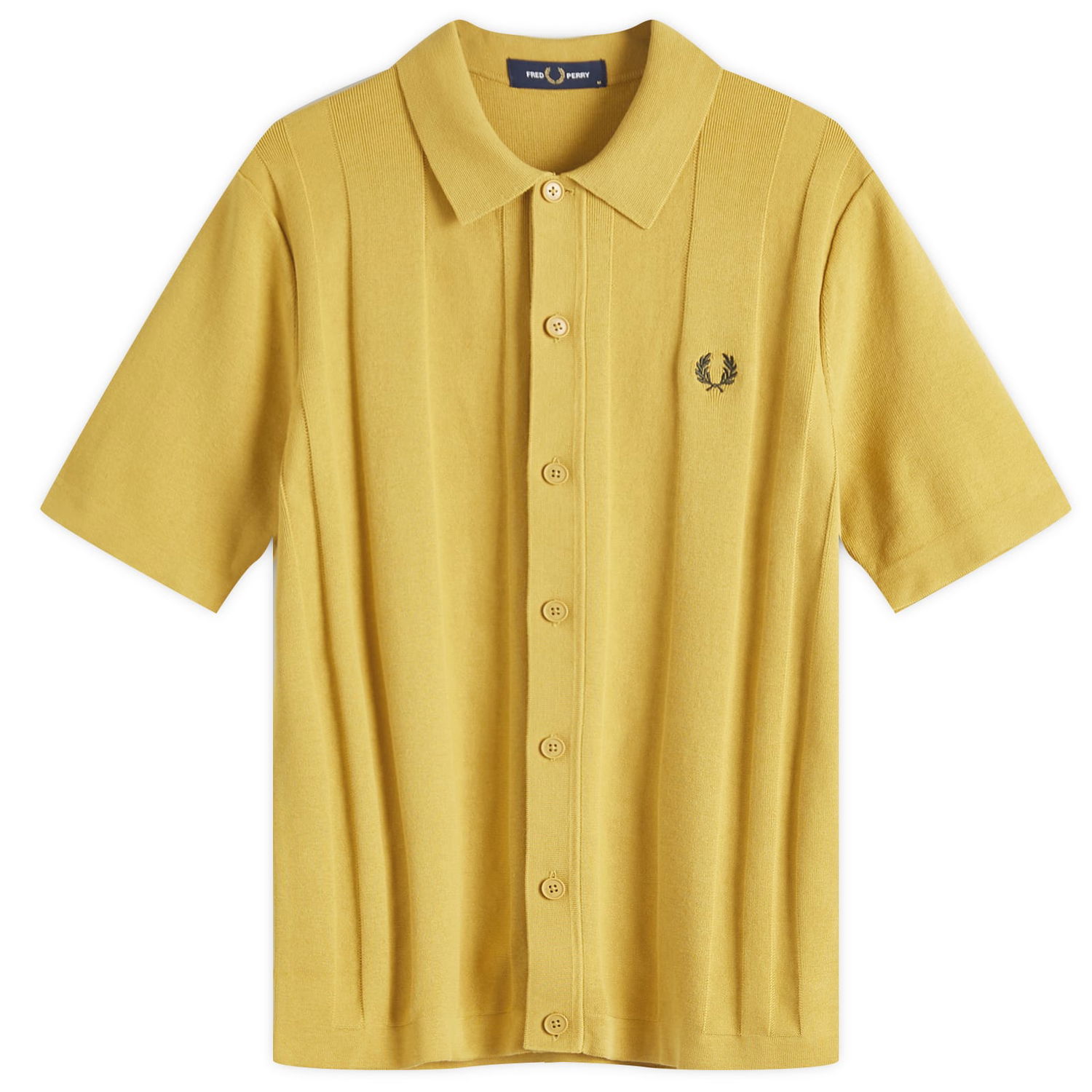 Košeľa Fred Perry Fred Perry Knitted Short Sleeve Button Shirt Žltá | K9727-X18, 1