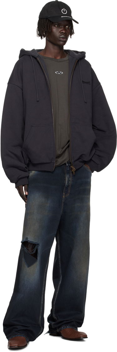 Mikina VETEMENTS VETEMENTS Puffed Oversized Zip-Up Hoodie Čierna | UH76ZU860B, 3