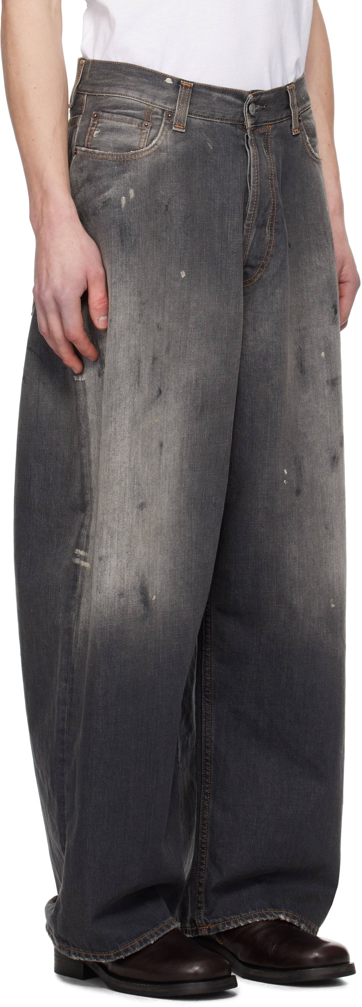 Džínsy Acne Studios Acne Studios Super Baggy Fit 2023 Jeans Šedá | B00396-, 1
