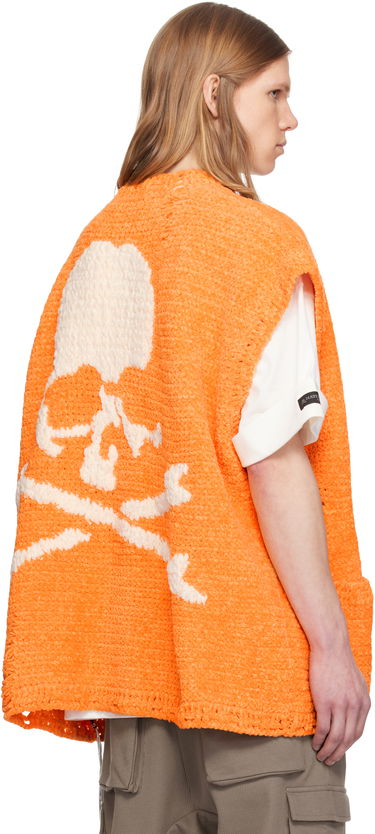 Sveter Mastermind WORLD MASTERMIND WORLD Crochet Vest Oranžová | MW25S14-KN002-014, 2