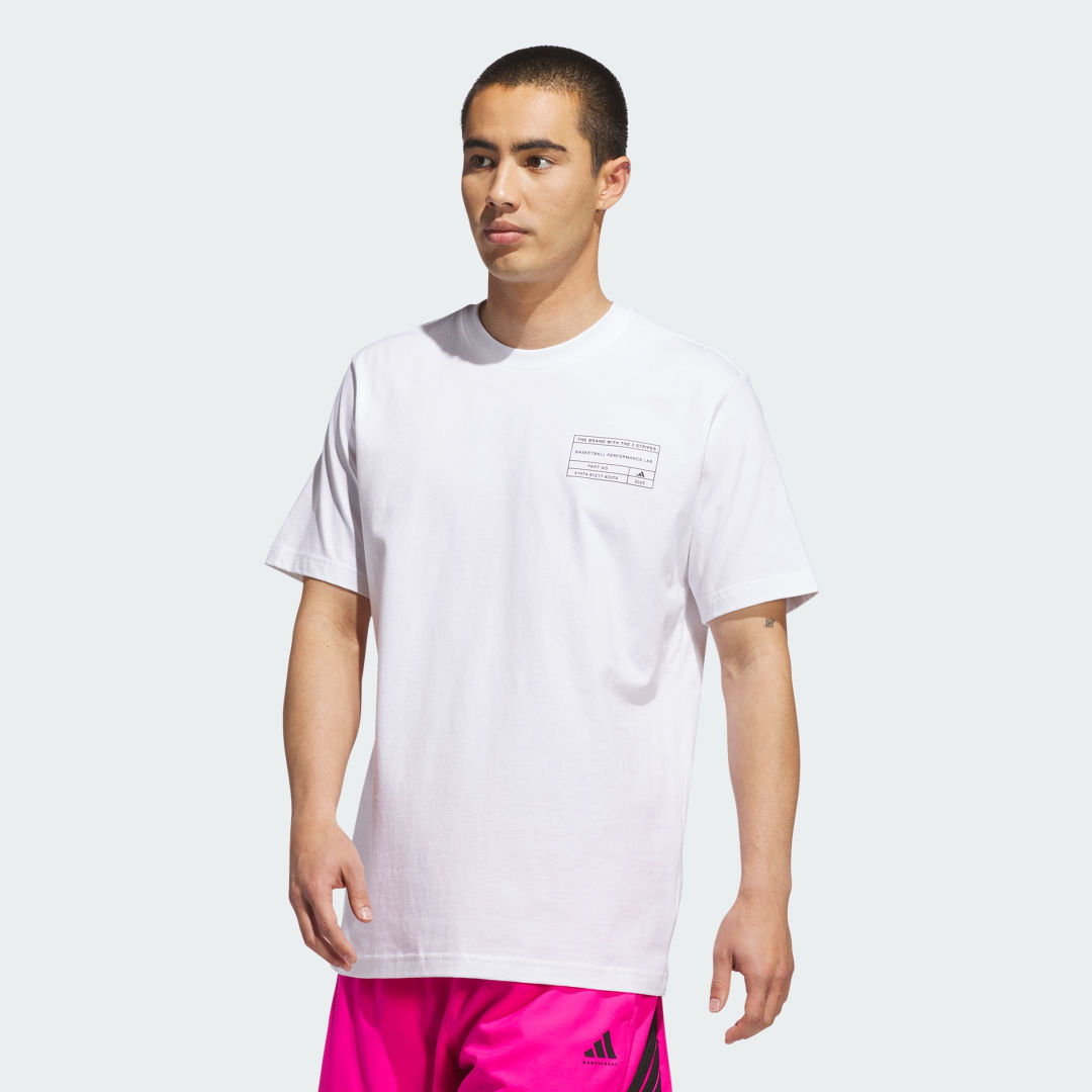 Tričko adidas Performance Graphic Basketball T-Shirt Biela | JV8302, 0