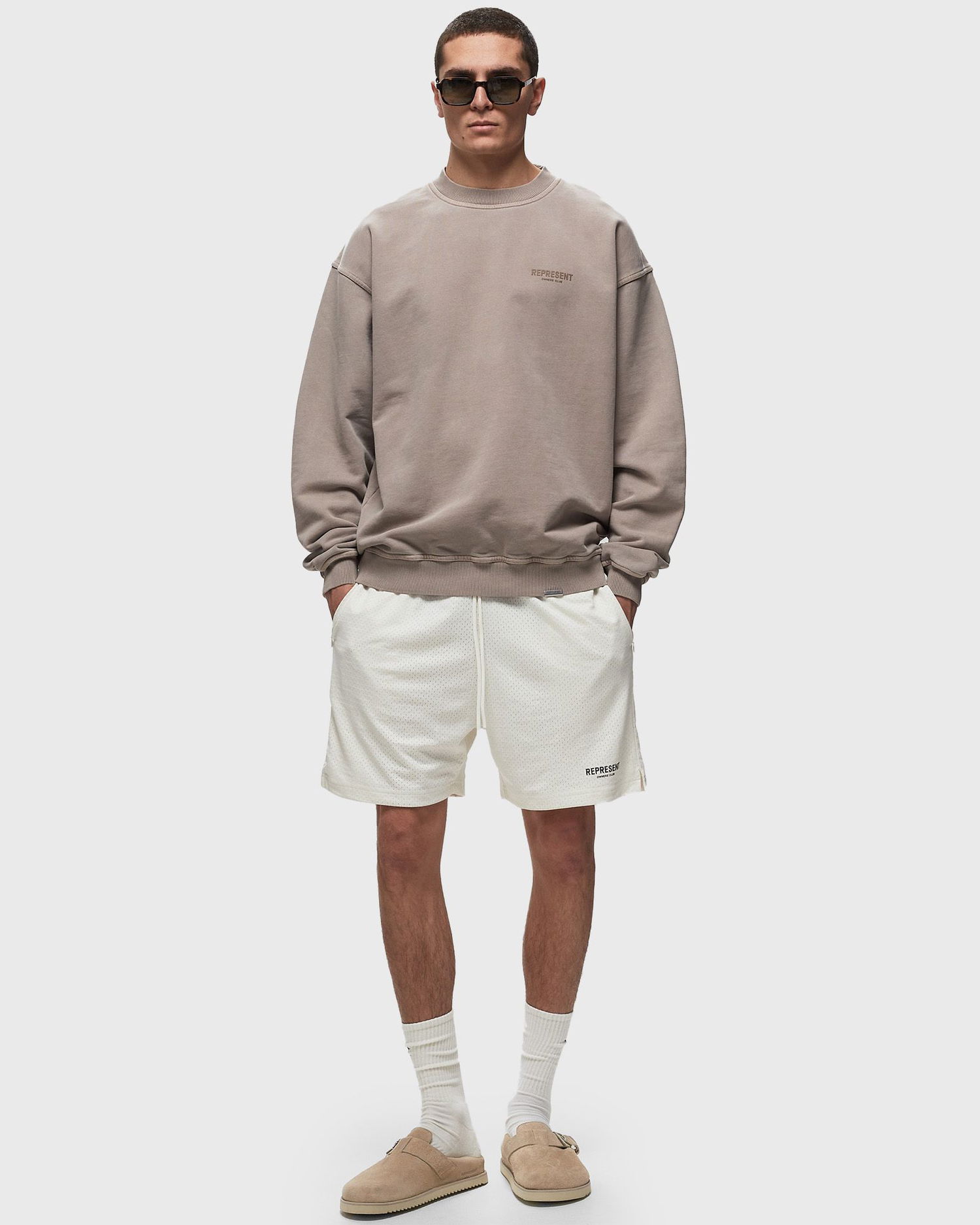 Šortky Represent Clo REPRESENT OWNERS CLUB MESH SHORT Béžová | OCM504-72, 1