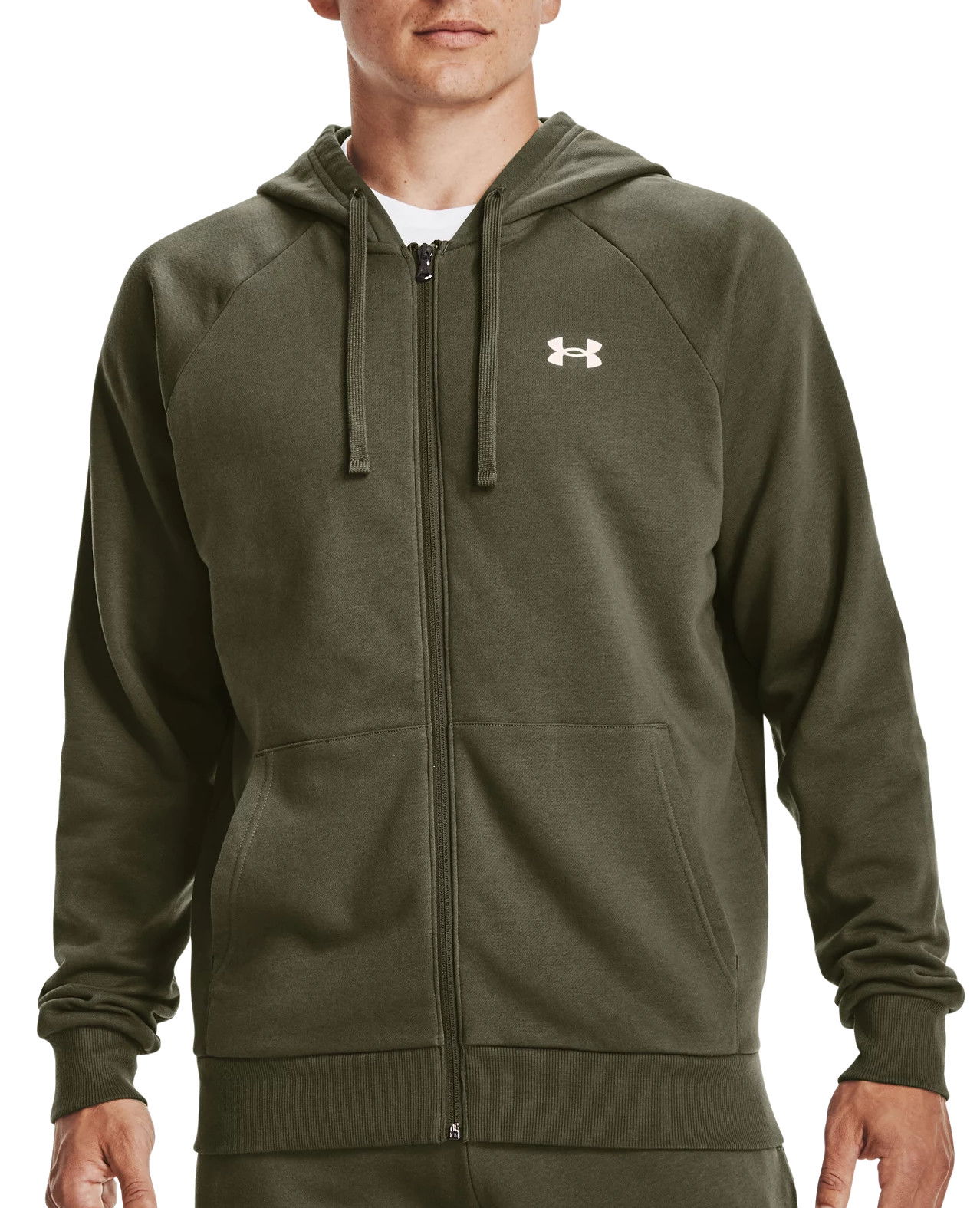 Mikina Under Armour Rival Cotton Full-Zip Hoodie Zelené | 1357106-390, 0