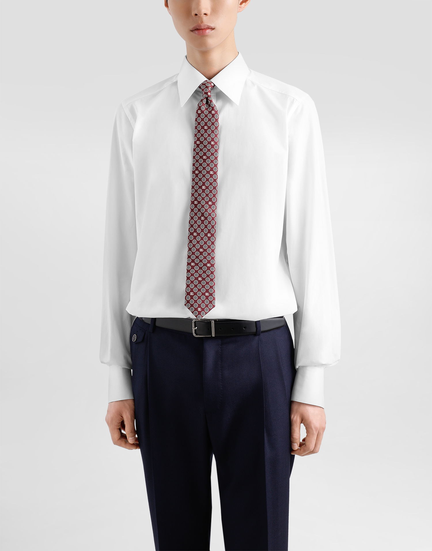 Doplnky Dolce & Gabbana Dolce & Gabbana Martini Jacquard Micro-Design Logo Tie Vínová | GT149EG0WU1X0801, 1